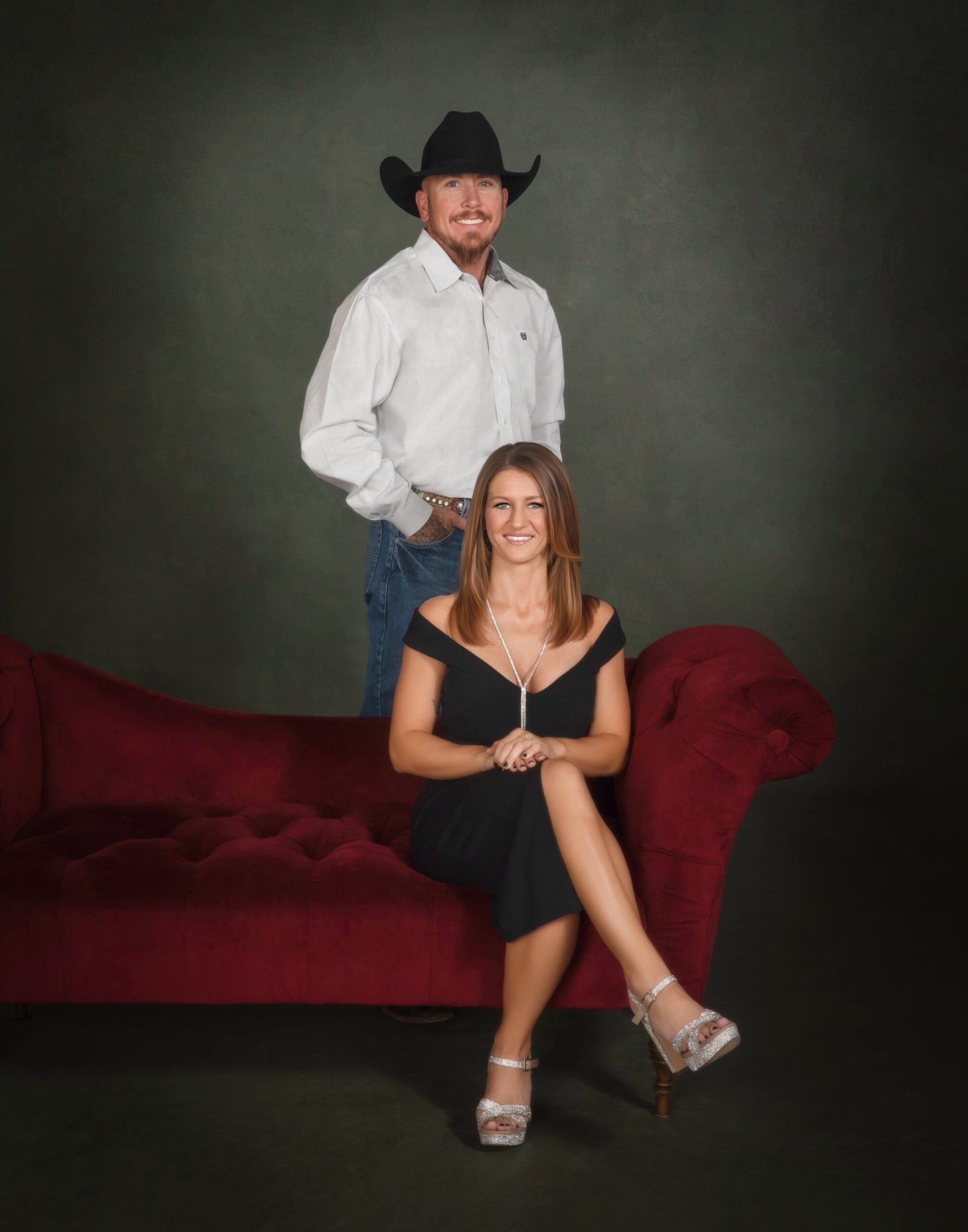 Country Denim Couple Portrait