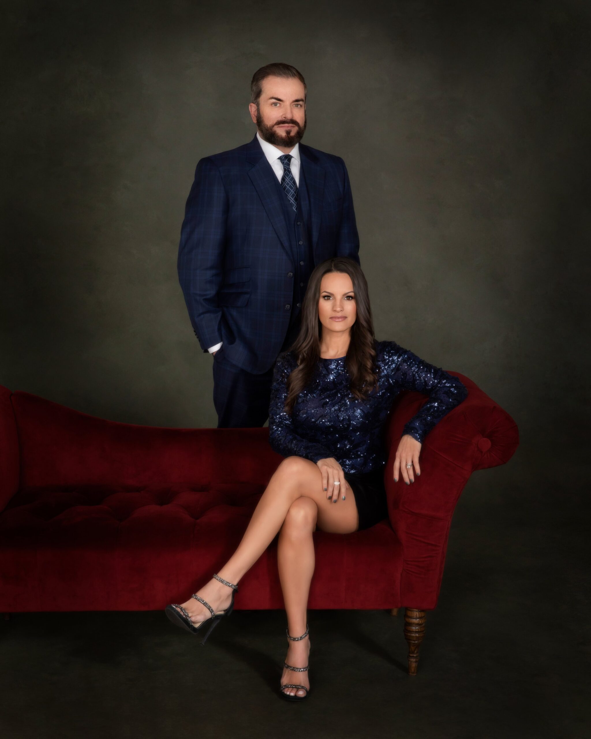 Navy Sparkle Couple Portrait