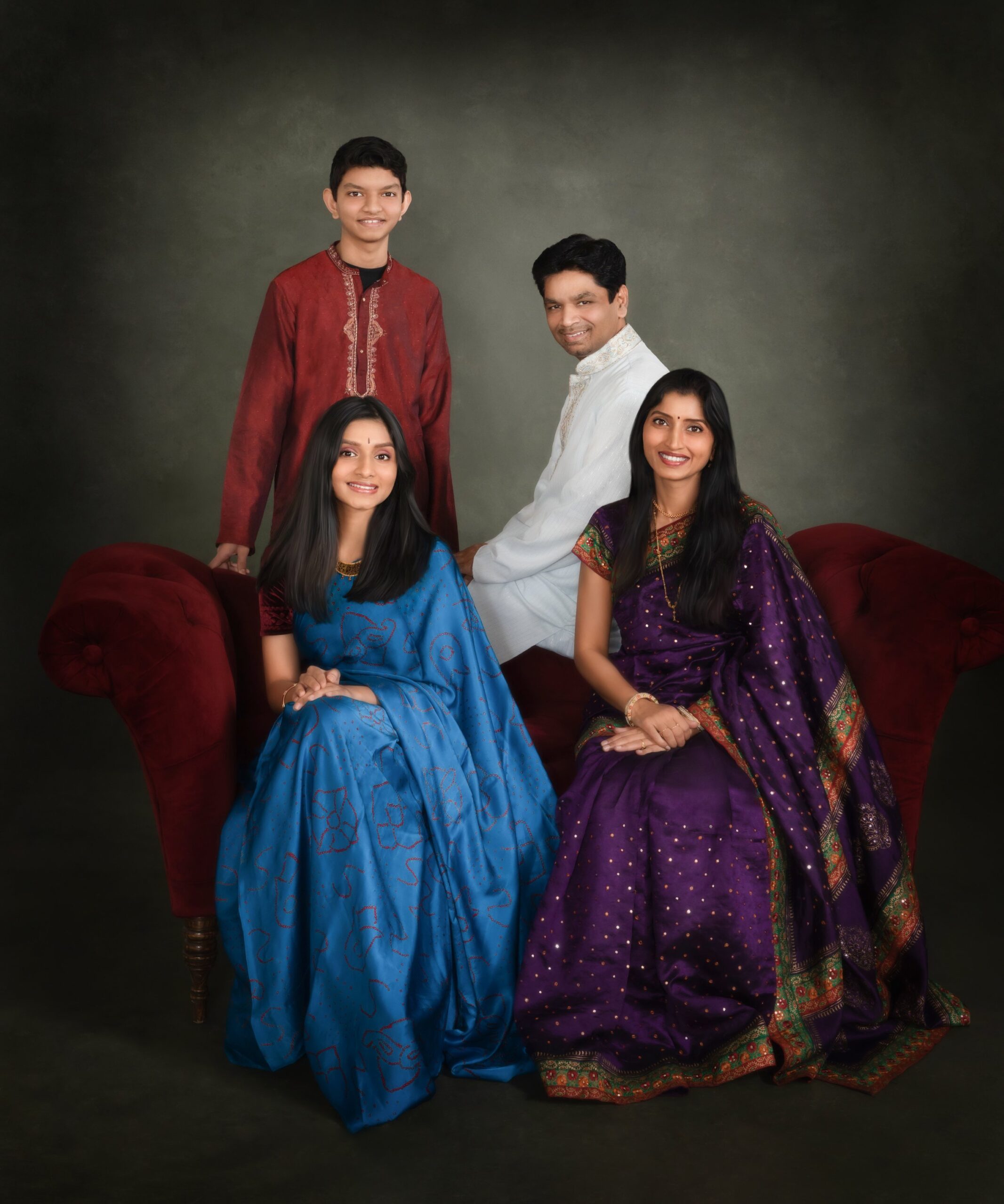 Crimson & Gold Family Portrait