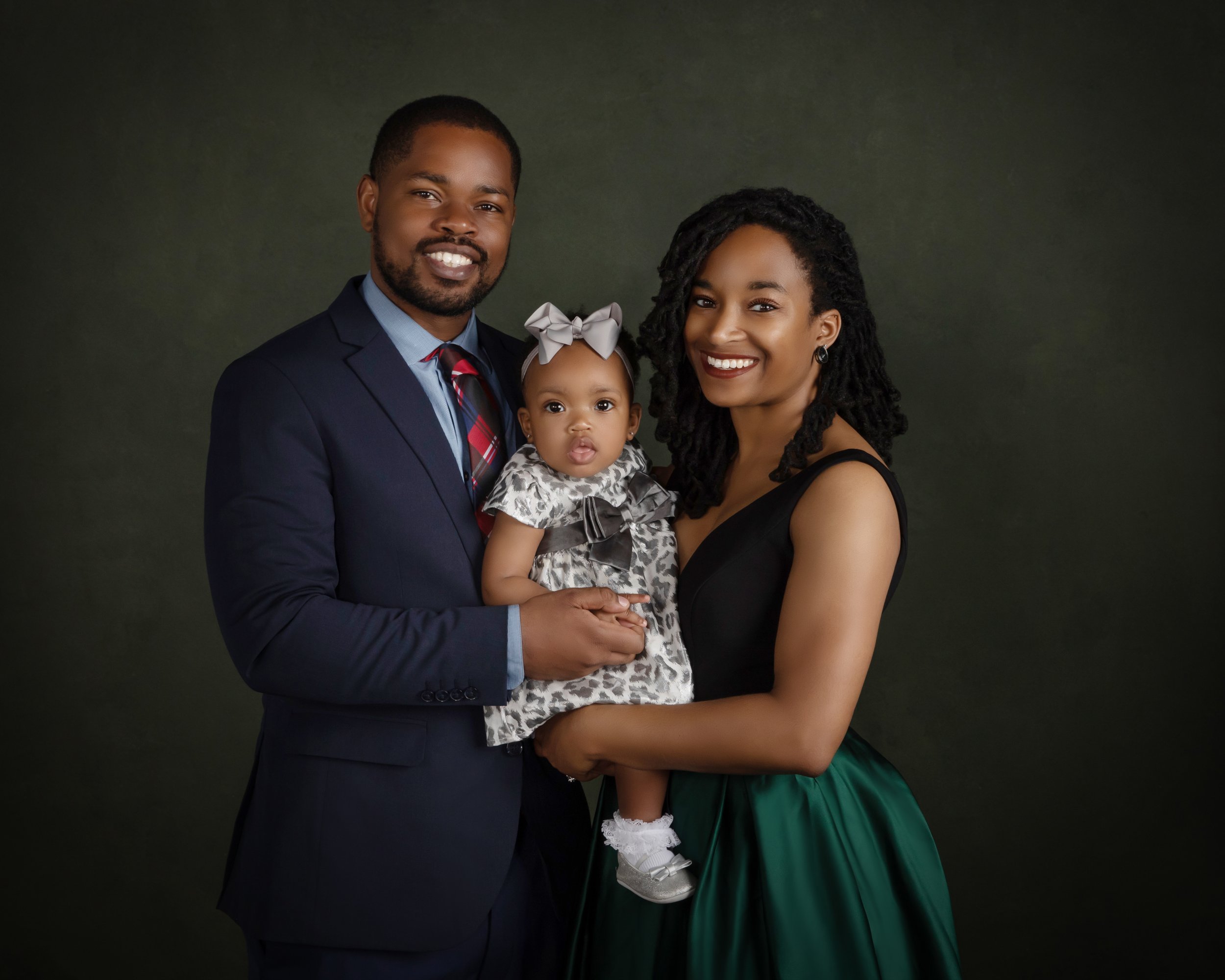 Navy & Emerald Tartan Family Portrait