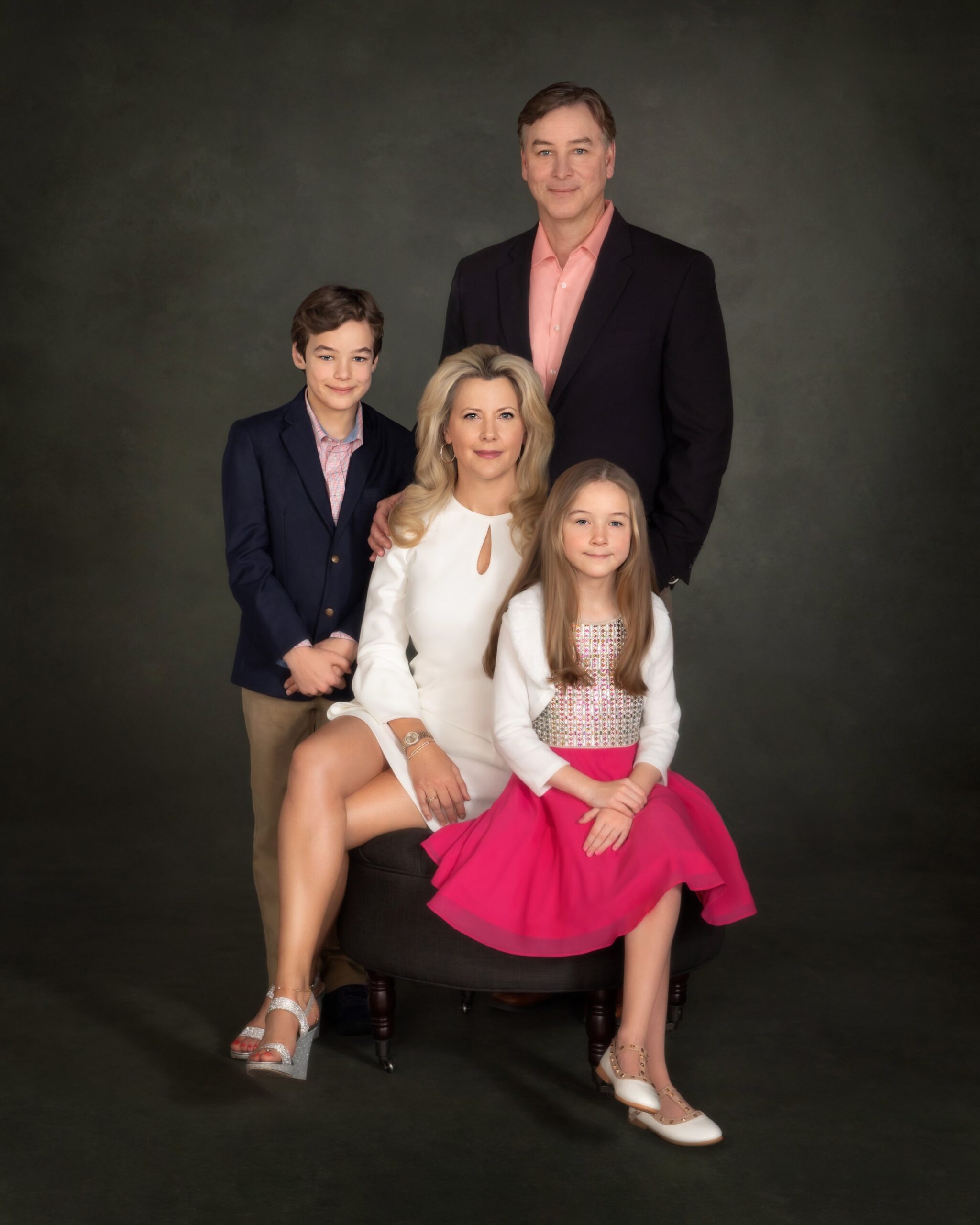Pink & Navy Family Portrait