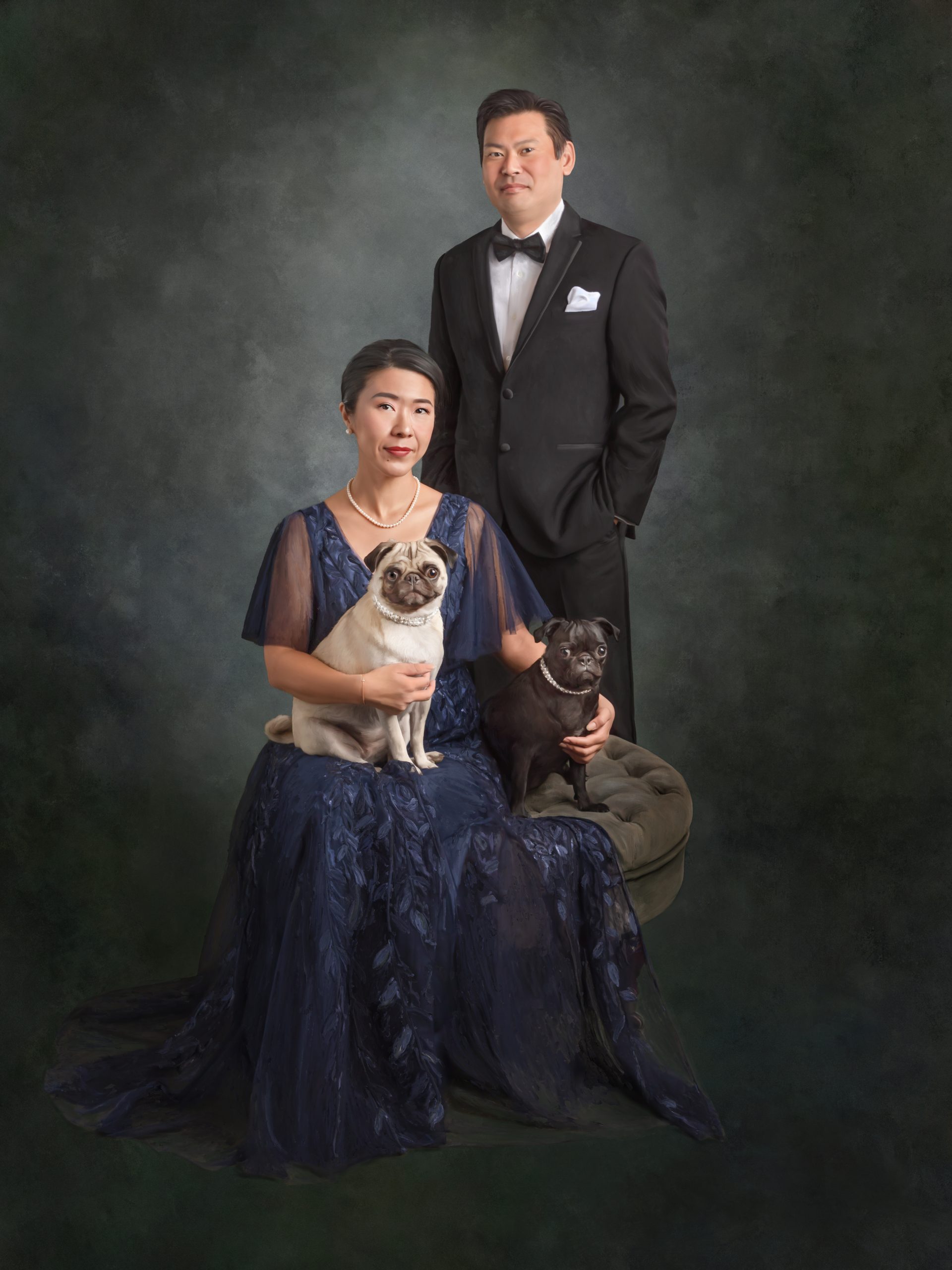 Navy & Pearl Pet Portrait